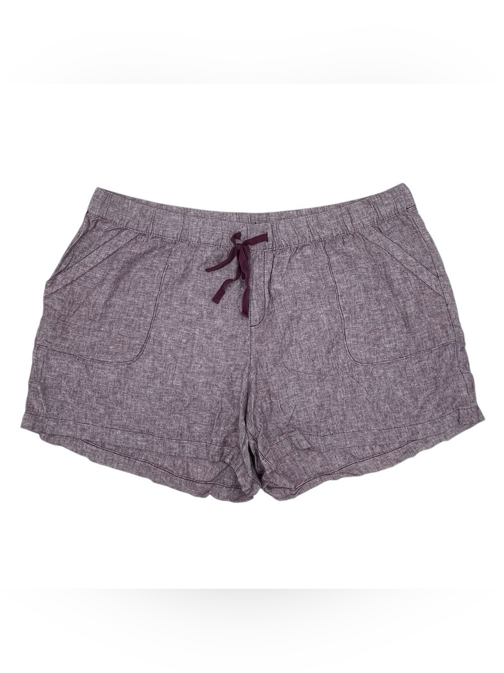 Lane Bryant Linen Blend Shorts Plus Size 26/28 Purple Wine Beachy Coastal Summer